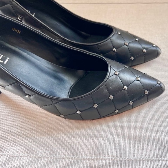VENALi 8.5 Leather Rock Studded Stiletto Heels - Picture 6 of 13